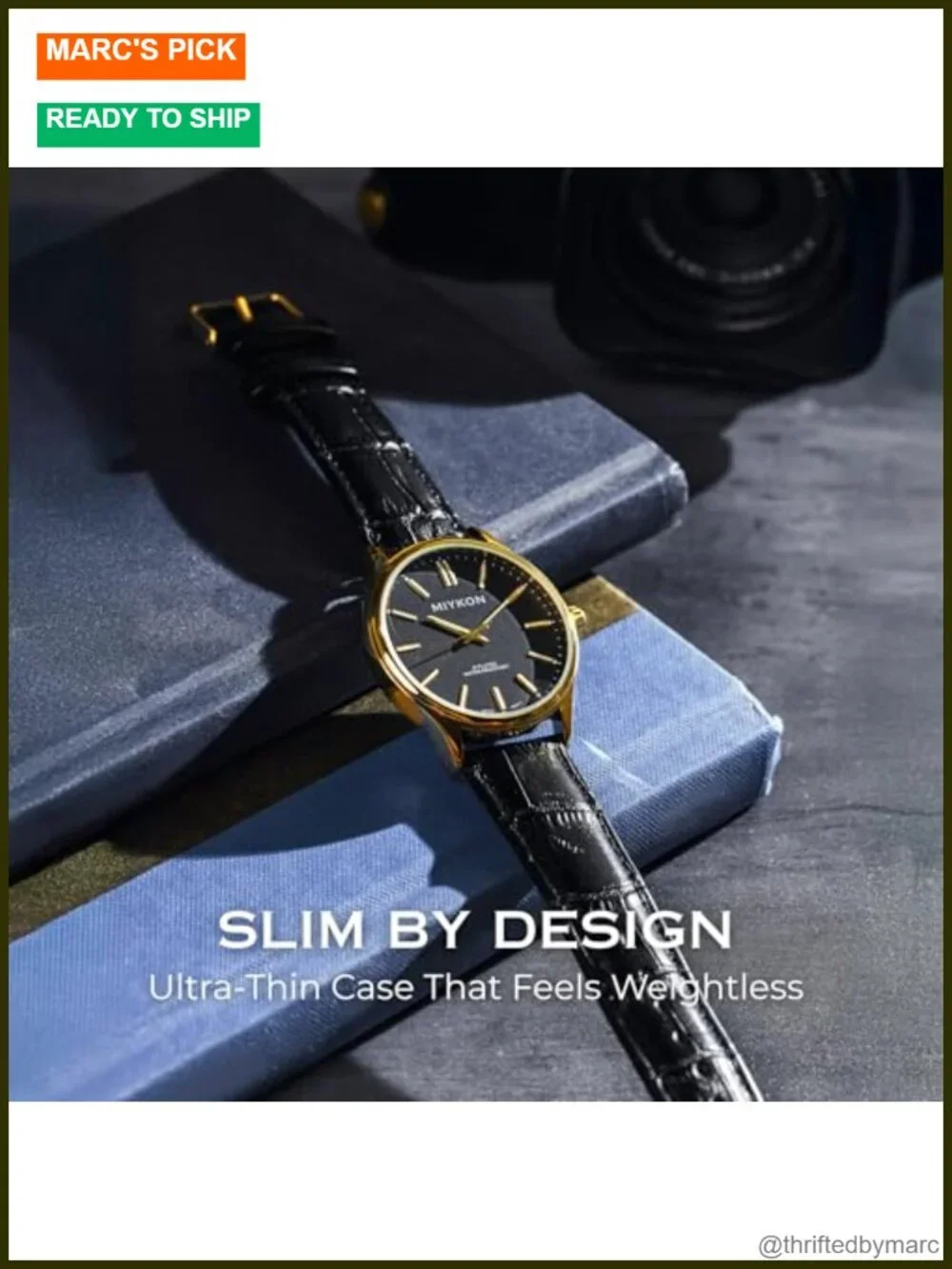 Classic Ultra-Thin Minimalist Analog Watch with Genuine Leather Strap